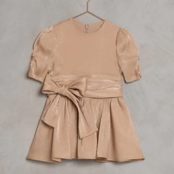 Noralee Josephine Tan Dress with Bow Apricot Gold and Gorgeous size 10 Holiday - Picture 4 of 4